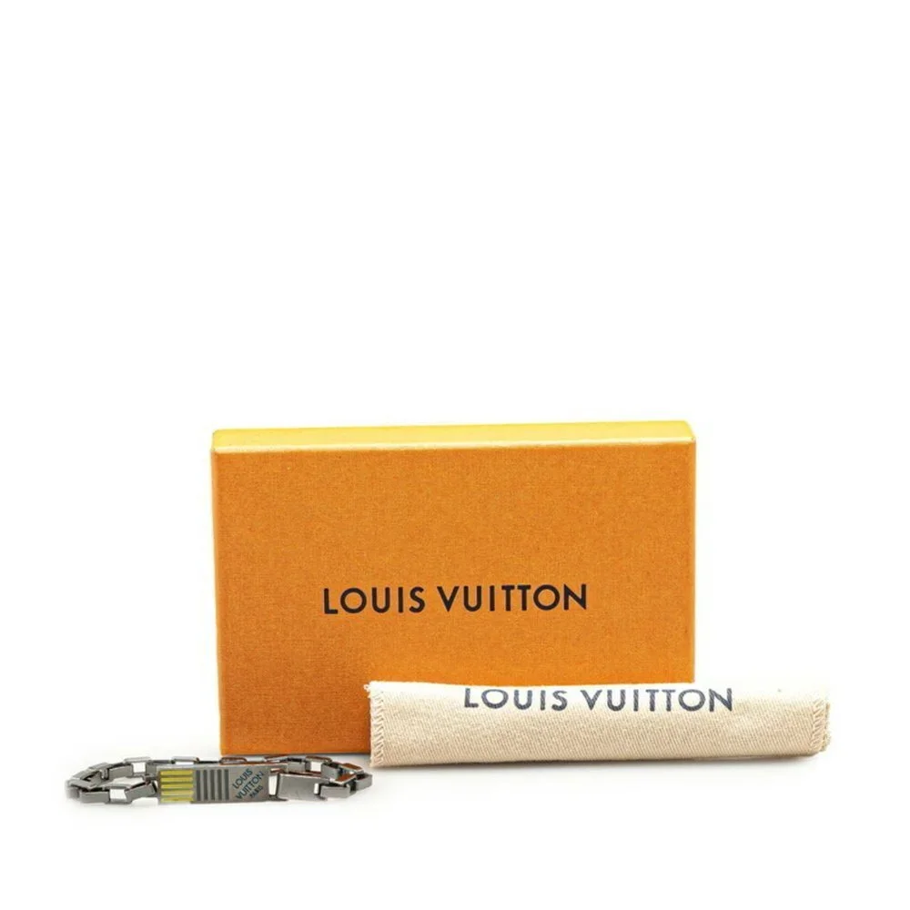 LOUIS VUITTON Silver Damier Charm Bracelet